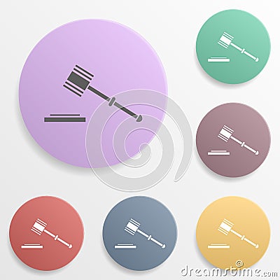 Place of trial badge color set icon. Simple glyph, flat vector of map icons for ui and ux, website or mobile application Stock Photo