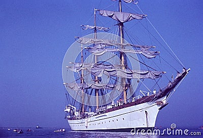 historical picture of German training ship Gorch Fock Editorial Stock Photo