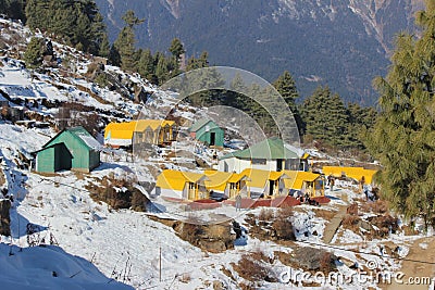 place is in Uttarakhand in India called AULI Stock Photo