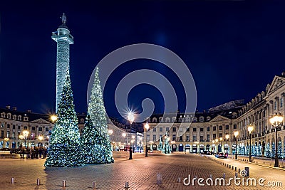 Place Vendome at night, Paris, France. Stock Photo