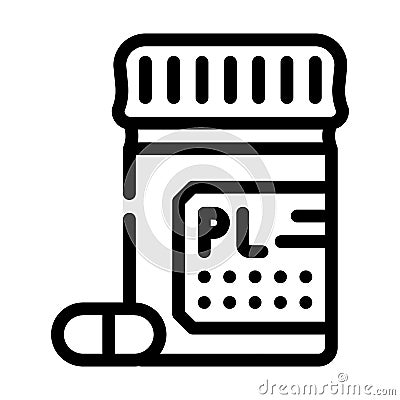 placebo pills line icon vector illustration black Vector Illustration