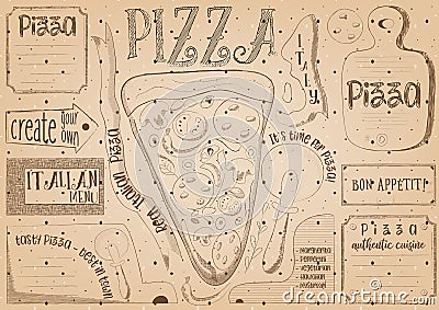 Placemat for Pizzeria Vector Illustration