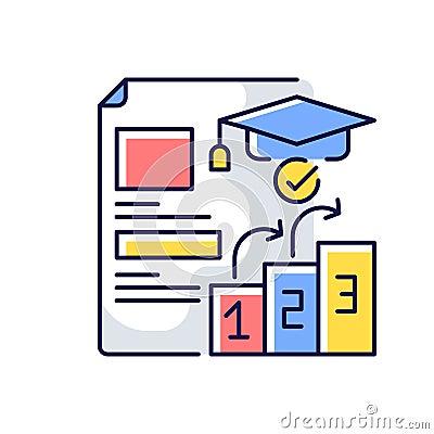 Placement tests RGB color icon Vector Illustration