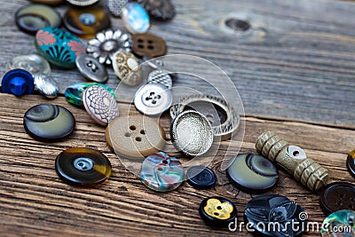 Placer of old buttons Stock Photo