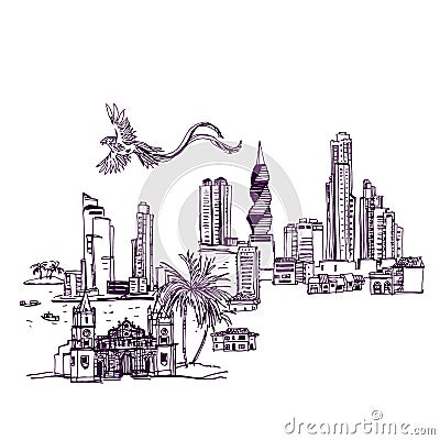 Places and Architecture around the World Vector Illustration