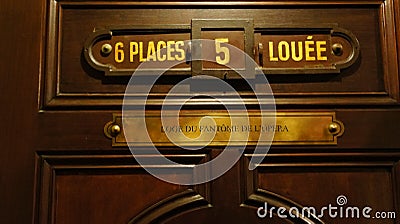 6 places 5 louee Loge Du Fantome De L Opera Stock Photo