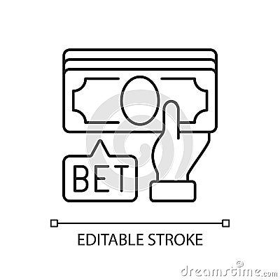 Placing bet linear icon Vector Illustration