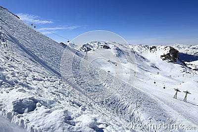 Plagne Centre, Winter landscape in the ski resort of La Plagne, France Stock Photo