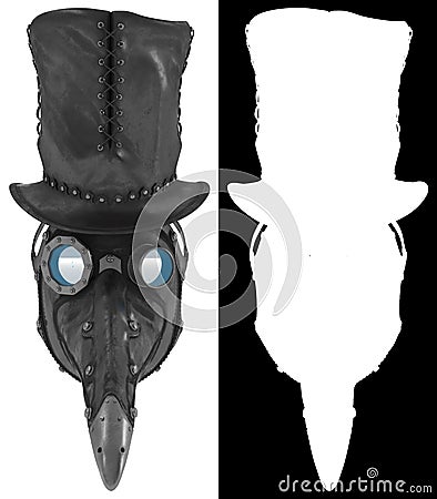 Plague doctor mask 2 Antique medical mask. Stock Photo