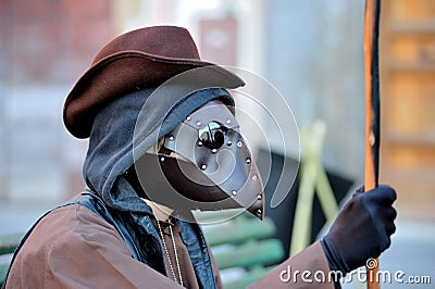 Plague doctor medieval mask Stock Photo