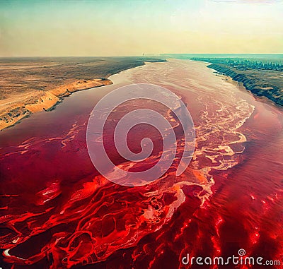 Plague Egypt River Nile Turns To Blood Stock Photo