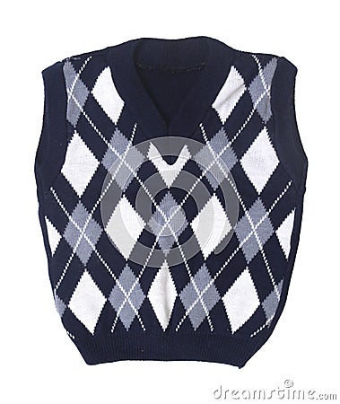 Plaid baby knitted vest Stock Photo
