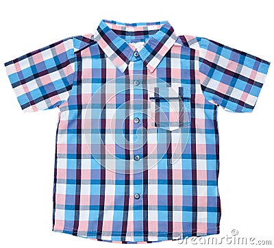 Plaid baby shirt Stock Photo