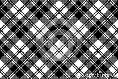 Plaid black white tartan classic seamless pattern Vector Illustration