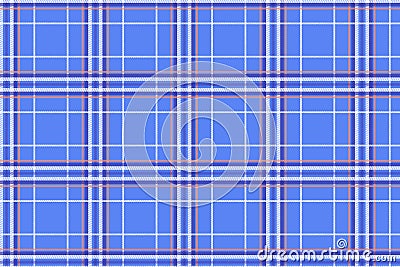 Plaid check patten in dark navy, blue and white. Seamless fabric texture print. Vector Illustration