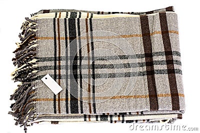 Plaid checkered wool on a white background Stock Photo