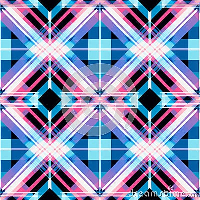 High Resolution Symmetrical Plaid Ikat Pattern In Even Spaced Design Stock Photo