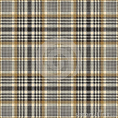 Plaid pattern glen. Spring autumn tartan check plaid vector in grey and beige. Tweed hounds tooth background for jacket, coat. Vector Illustration