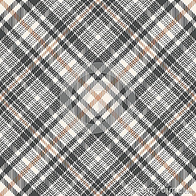 Plaid pattern tweed check vector in grey and beige. Seamless abstract tartan plaid background graphic for skirt, blanket, throw. Stock Photo
