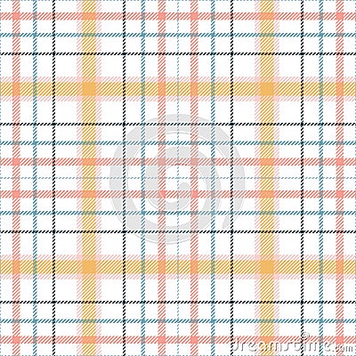 Plaid seamless pattern. Check line. Repeating tartan checks design. Repeated scottish stripe flannel. Scotland fabric prints Vector Illustration
