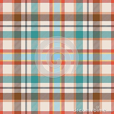 Plaid seamless pattern. Check line. Repeating tartan checks design. Repeated scottish stripe flannel. Scotland fabric prints Vector Illustration