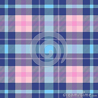 Plaid seamless pattern. Repeating checker fabric design prints plaids. Repeated check ekose. Checks square line. Vichi cloth Vector Illustration