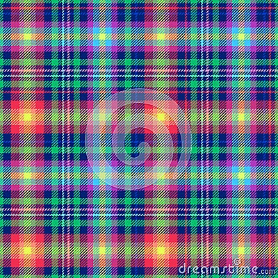 Plaid seamless pattern. Repeating checker fabric for design prints plaids. Repeated check ekose. Checks square line. Vichi cloth Vector Illustration