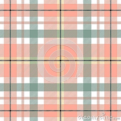 Plaid seamless pattern. Repeating checker fabric design prints plaids. Repeated check ekose. Checks square line. Vichi cloth Vector Illustration