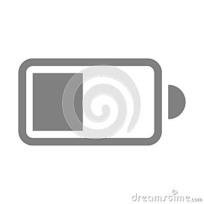 Plain electric battery icon on white background Vector Illustration