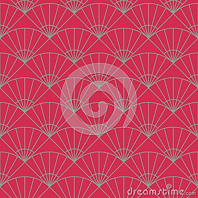 Plain fan pattern. Based on Traditional Japanese Embroidery. Vector Illustration