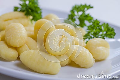 Plain Gnocchi pasta Stock Photo