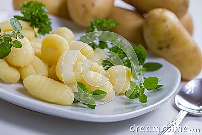 Plain Gnocchi pasta Stock Photo