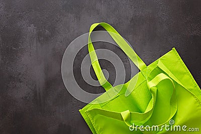 Plain green cotton reusable tote bag Stock Photo