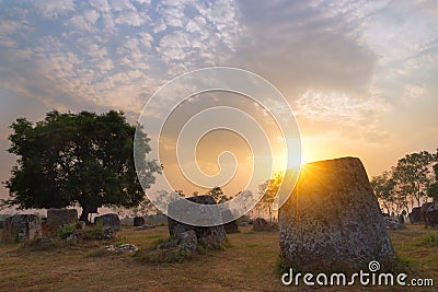 Plain of jars, Laos Stock Photo