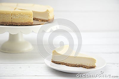 Plain New York Style Cheese Cake Stock Photo