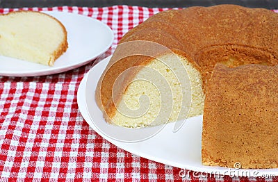 Plain Pound Cake, Bundt Style Stock Photo