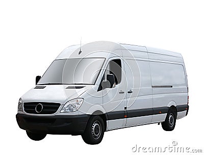 Plain white van Stock Photo