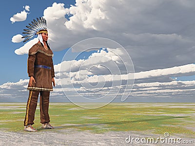 Plains Indian Cartoon Illustration