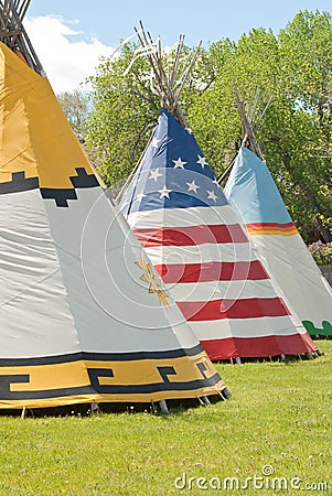 Plains Indian Teepees Stock Photo