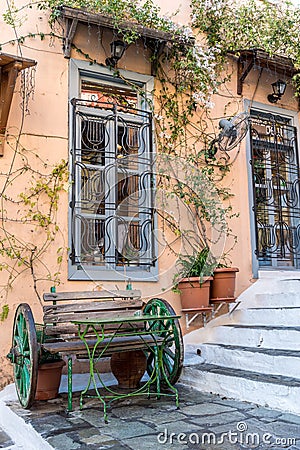 Plaka district in Athens, Greece Editorial Stock Photo