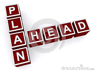 Plan Ahead on Letter Cubes, Isolated Stock Photo