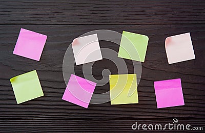 Plan A B C on office stickers. Empty office stickers. Stock Photo