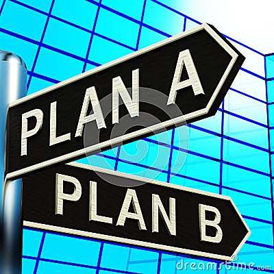 Plan A or B Choice Showing Strategy Change 3d Illustration Stock Photo