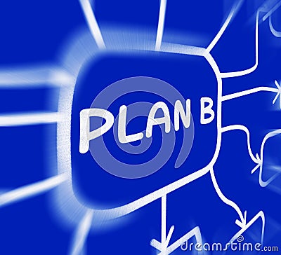 Plan B Diagram Displays Substitute Or Alternative Stock Photo