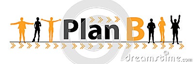 plan b. emergency plan concept. people Cartoon Illustration