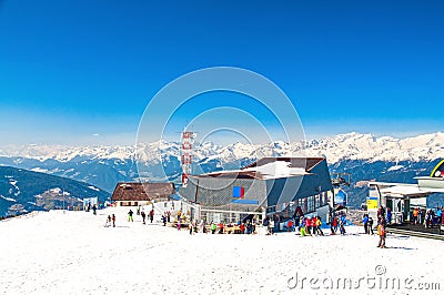 Plan de Corones / Kronplatz ski resort in Italy Stock Photo