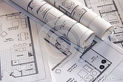 Plan drawings Stock Photo