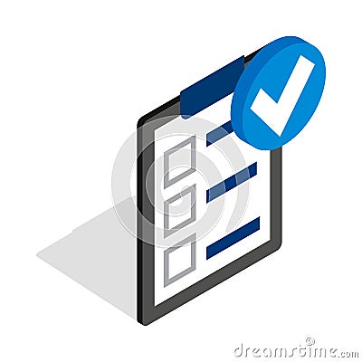 Plan is executed icon, isometric 3d style Stock Photo