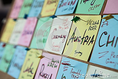 Plan holiday lay desk. Travel planning, concept. Trip plan. Trip plan. Planning vacation, search place for holiday. Stock Photo