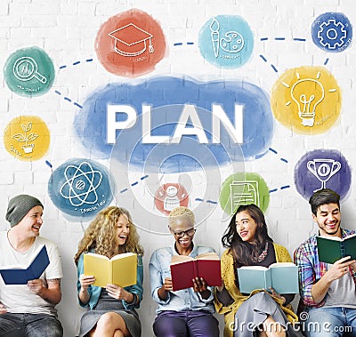 Plan Planning Business People Graphic Concept Stock Photo